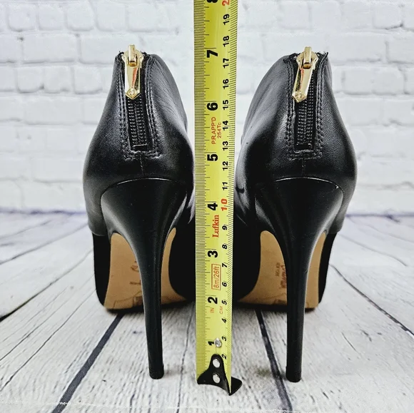 SAM EDELMAN | leather stilleto heel zip pointed toe booties shoes - Picture 8 of 12